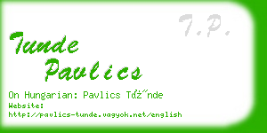 tunde pavlics business card